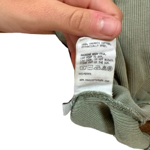 Maria Stanley Pierce Cropped Ribbed Long Sleeve Top in Celadon- Still Selling - Picture 13 of 13